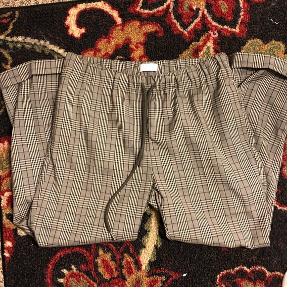 Oak and Fort Plaid Check Drawstring Trouser Pant - Picture 2 of 5
